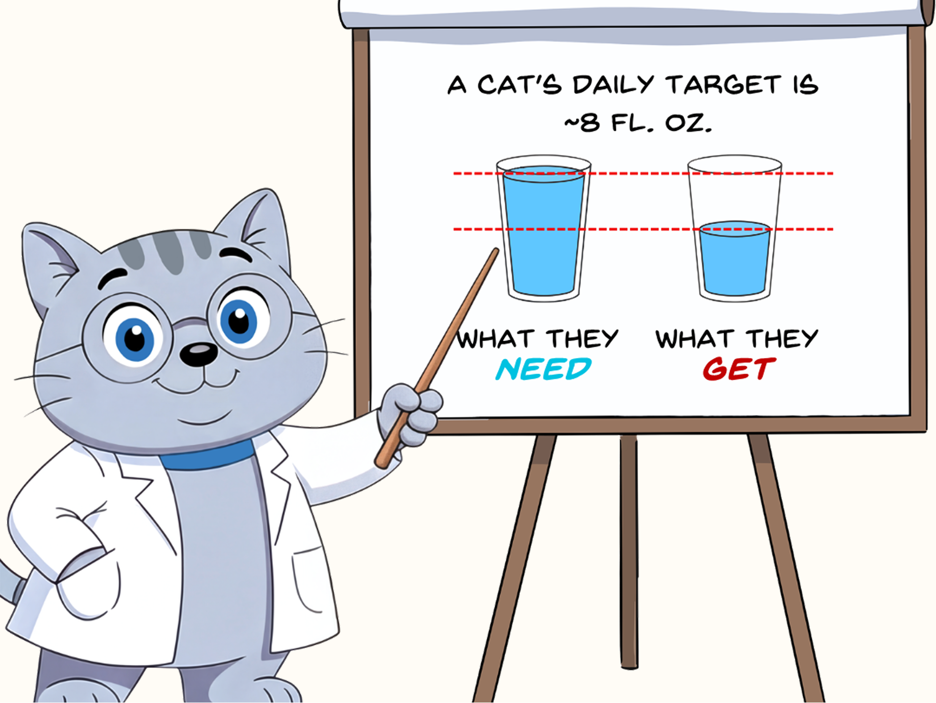 most cats only drink half the daily-recommended amount of water